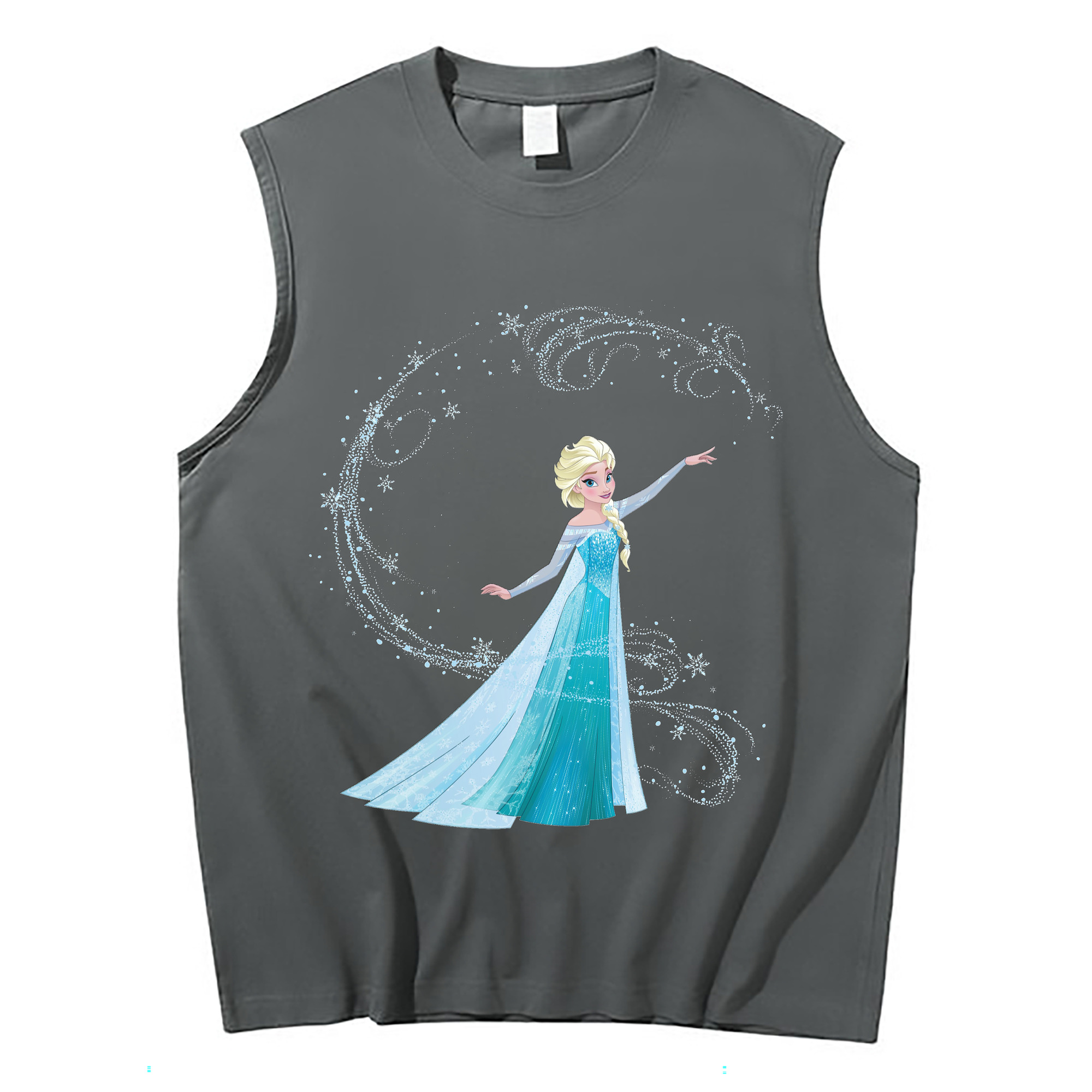 （画像用） アナと雪の女王 アンナ エルサ Frozen Anna Elsa コットン100％タンクトップ（フロントプリント）